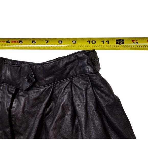 Vintage West Bay Women's Size 8 Leather Pants Black Top Grain Pleated High Rise - Picture 5 of 7